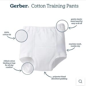 🔥Gerber (8) White Training Pants (7) 3T & (1) 2T